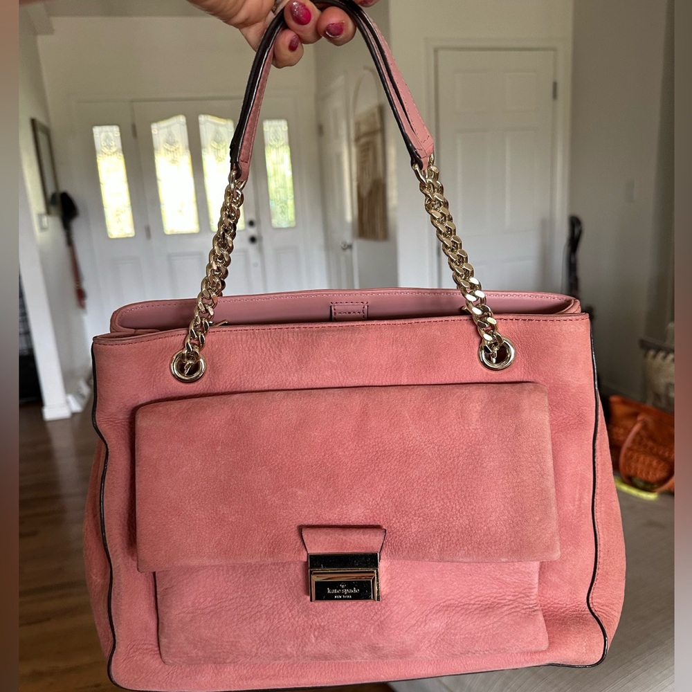 Kate Spade ♠️ Pink Suede Satchel